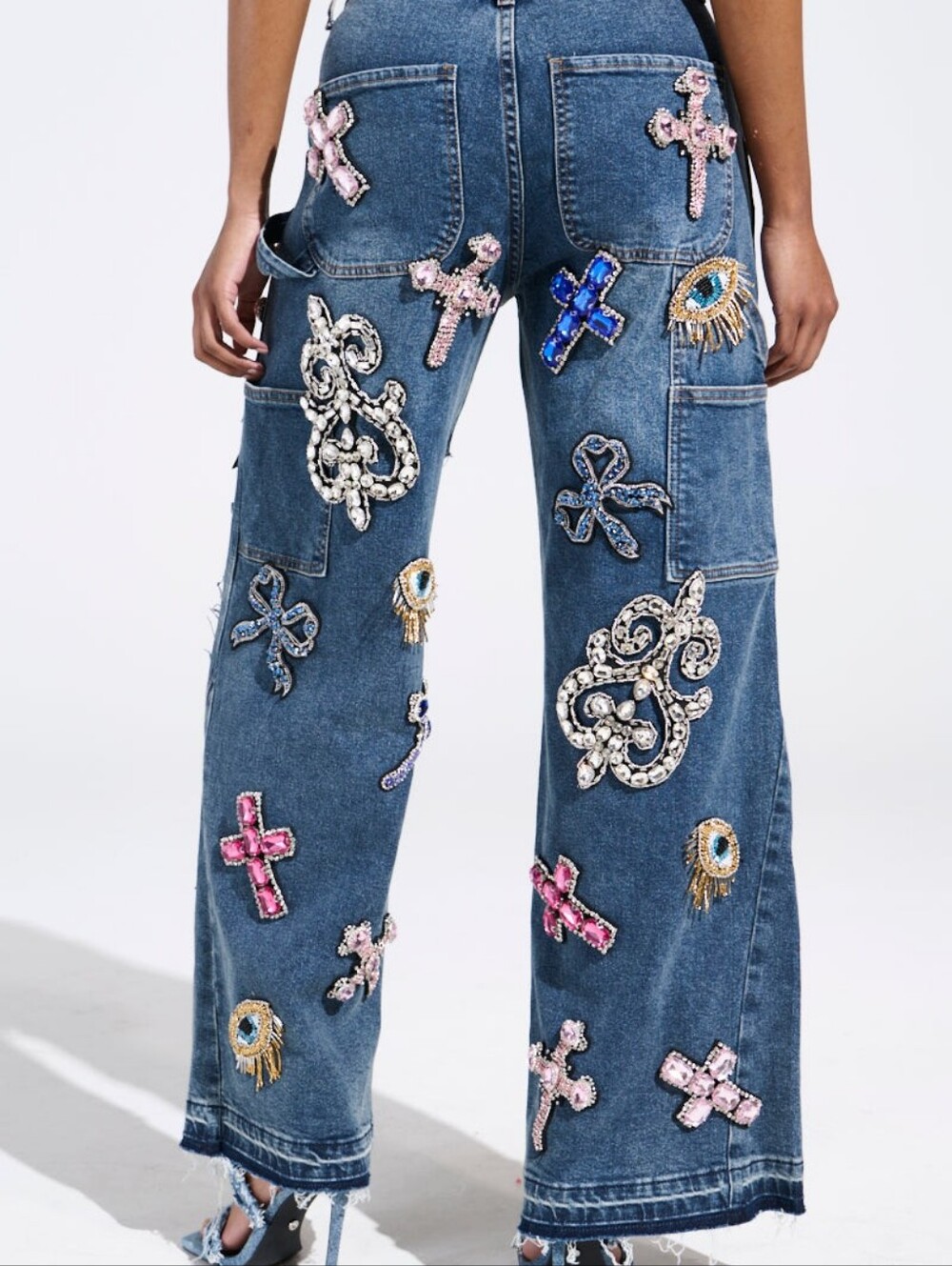 AKIRA Wild And Free Denim Pant Straight Leg Blue 1X - Picture 4 of 13
